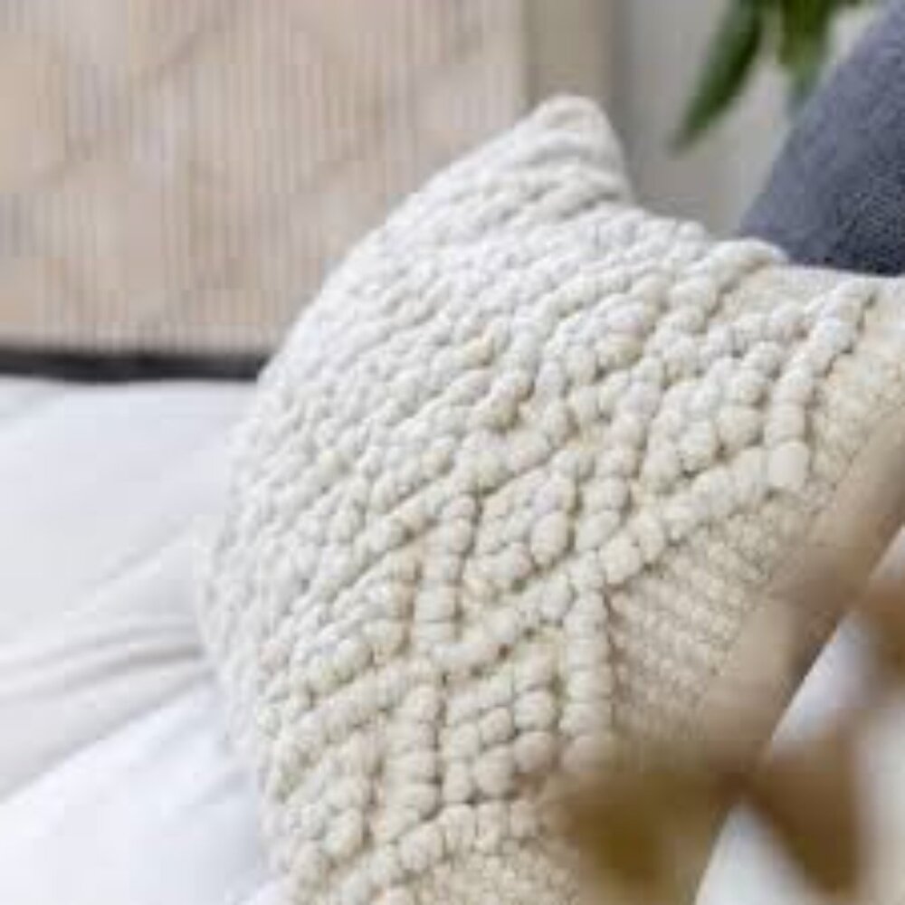 Magnolia Home by Joanna Gaines x Loloi | Boho Hygge Woven Pillow Cover in Cream